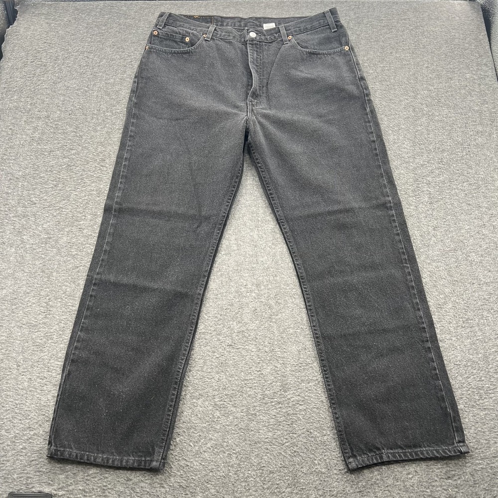 Vintage Levis 505 Jeans Mens 38 x 29 Black Faded Grunge Straight Leg Y2K Skater